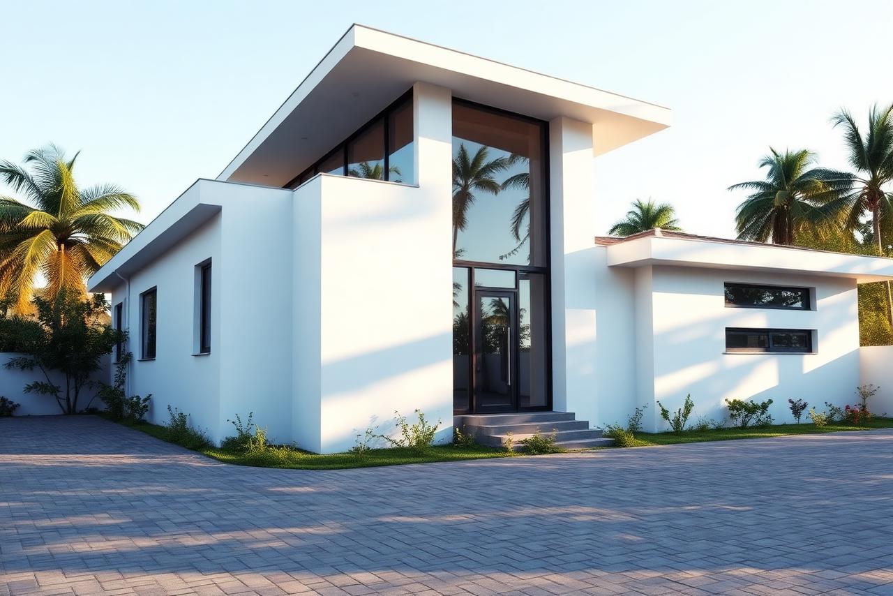 Casa contemporânea com fachada em vidro