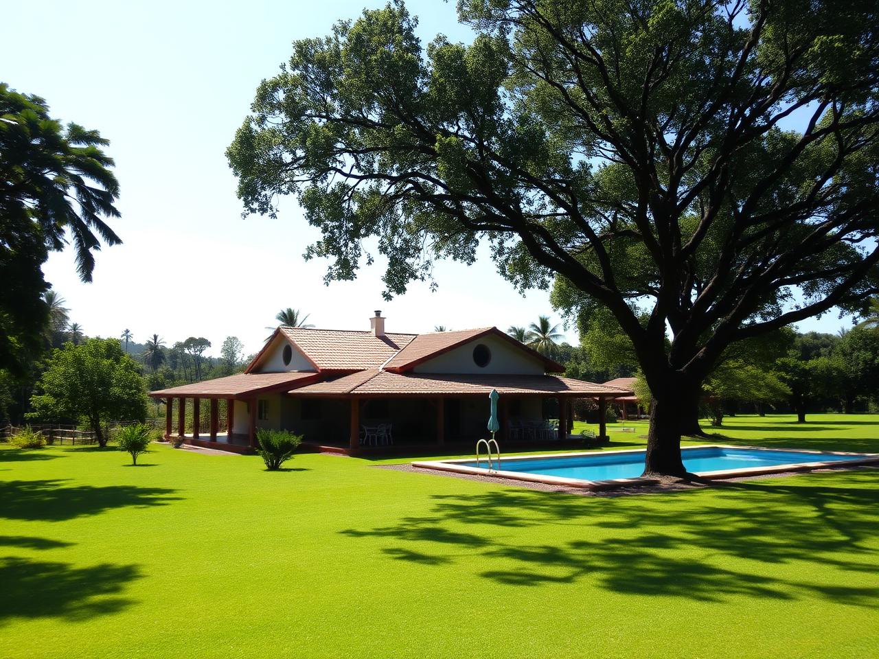 Chácara com sede, pomar e piscina