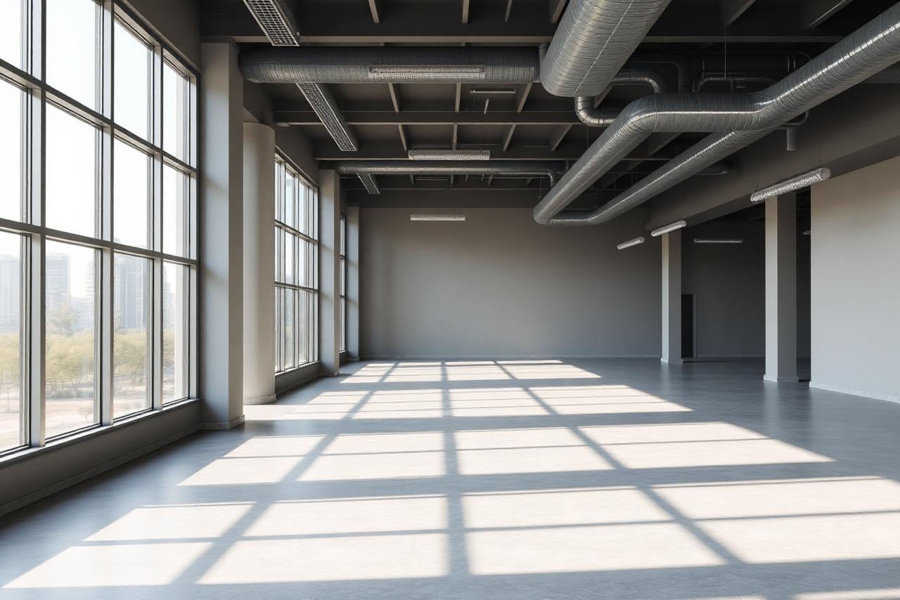 Sala comercial de esquina em avenida movimentada — Sala ampla