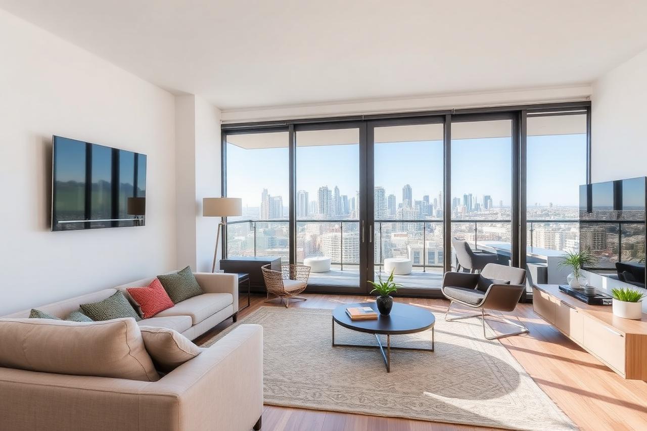 Cobertura duplex com terraço panorâmico — Sala integrada