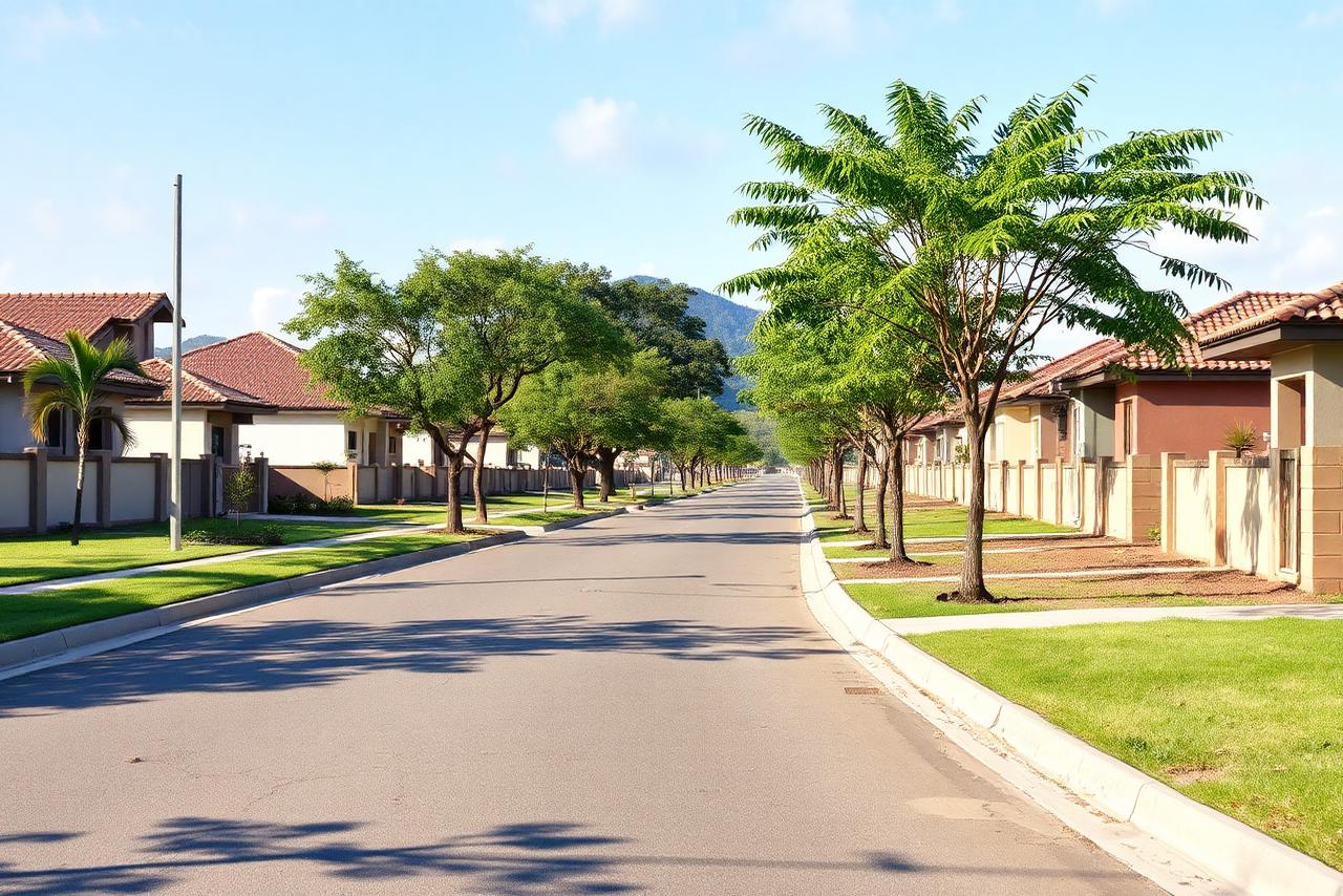 Terreno plano pronto para construir — Rua do loteamento